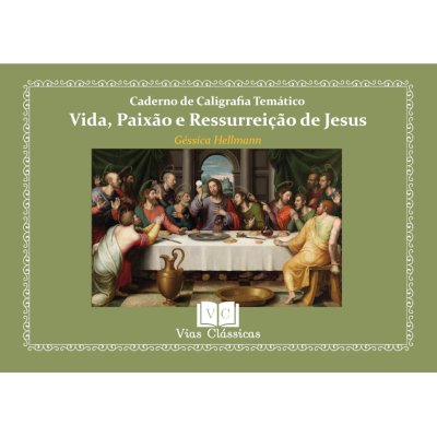 Capa do "Caderno de Caligrafia Temático: Vida, Paixão e Ressurreição de Jesus".